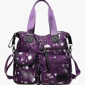 Purple Galaxy Print Women's Bag
